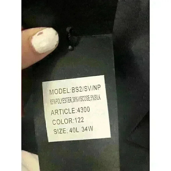 NWT Antonio Cardinni Mens Size 40L 34W Gray One Button Suit Jacket - Picture 7 of 8